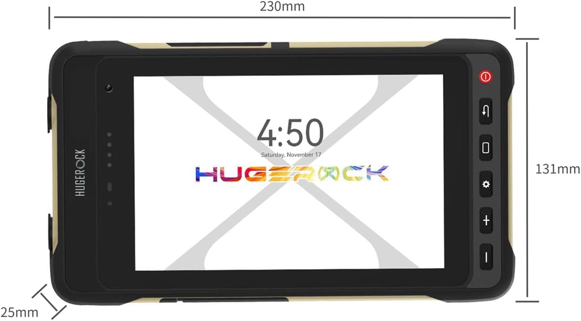 HUGEROCK X70 Rugged Android Tablet 7 Inch - 2600nits High Brightness GPS Tablet for Motorcycle Navigation, Waterproof Shockproof Outdoor Android 13 Tablets, 8GB+128GB, RS232, SMA External Antenna - Image 11