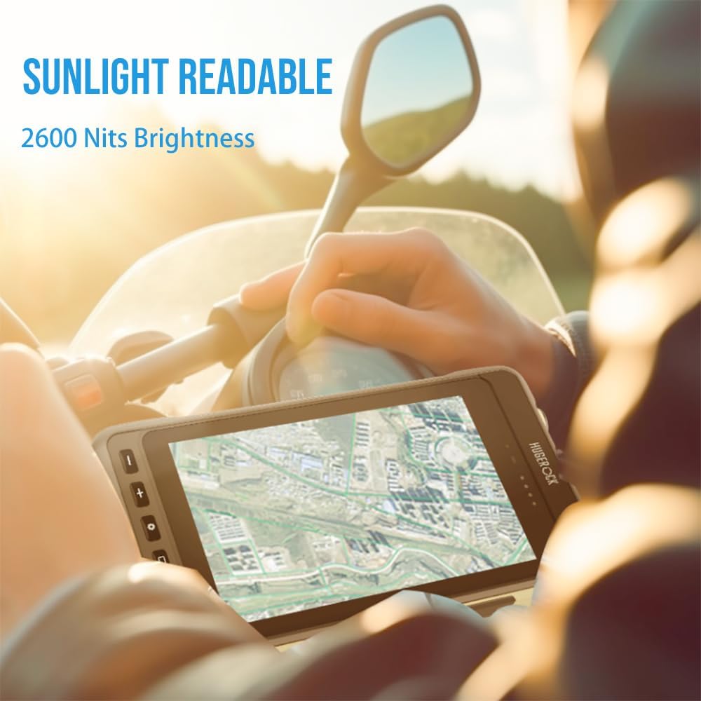 HUGEROCK X70 Rugged Android Tablet 7 Inch - 2600nits High Brightness GPS Tablet for Motorcycle Navigation, Waterproof Shockproof Outdoor Android 13 Tablets, 8GB+128GB, RS232, SMA External Antenna - Image 6