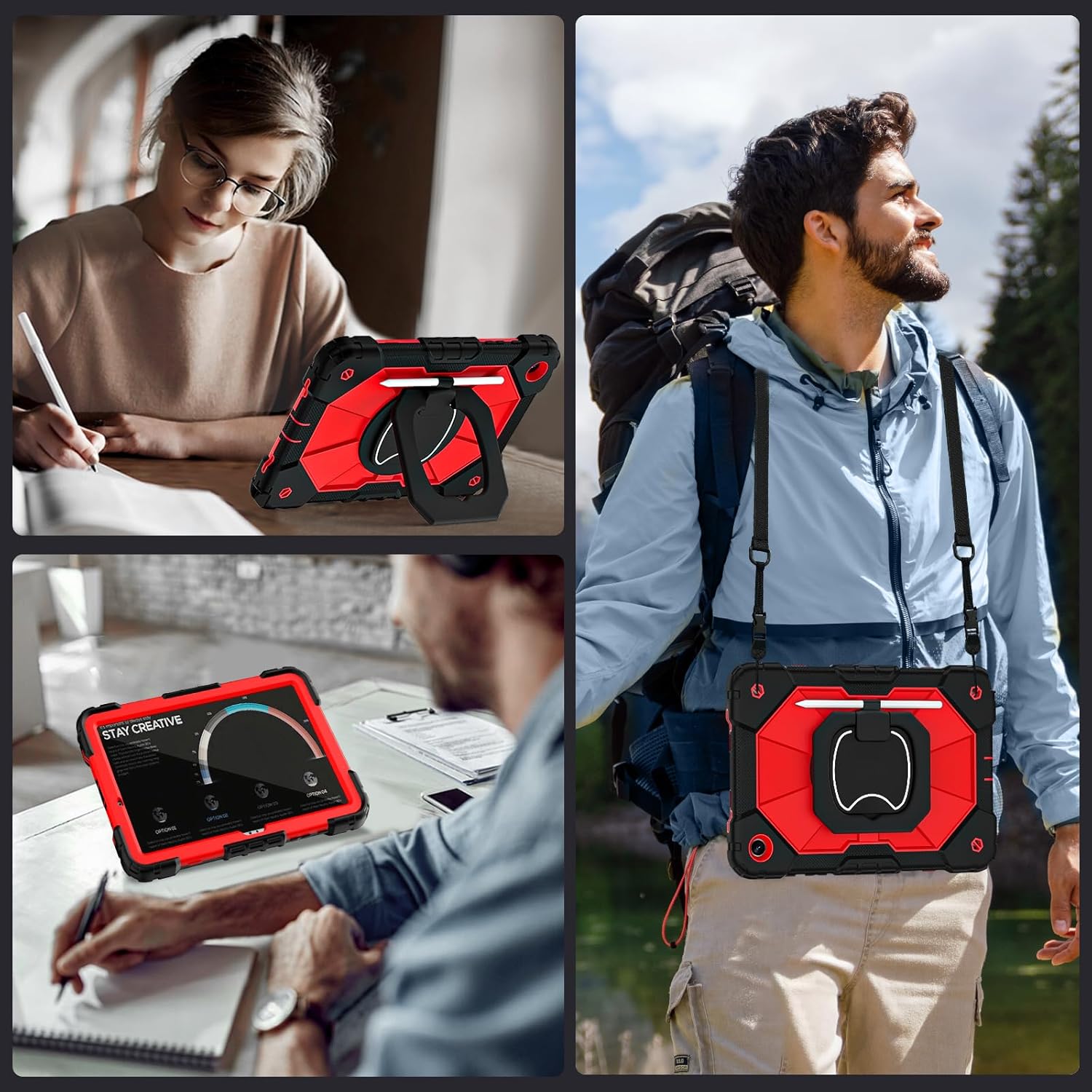 Case for Galaxy Tab A9 Plus Case 11 Inch with Screen Protector/Rotating Stand/Pen Holder,Military Grade Shockproof Cover for Samsung Galaxy A9+/A9 Plus Tablet Case (SM-X210/X216/X218) - Image 6